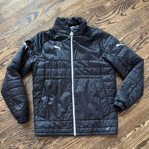 Puma Black Ad Small Puffer Jacket.  Pockets. Hidden hood. Super warm!